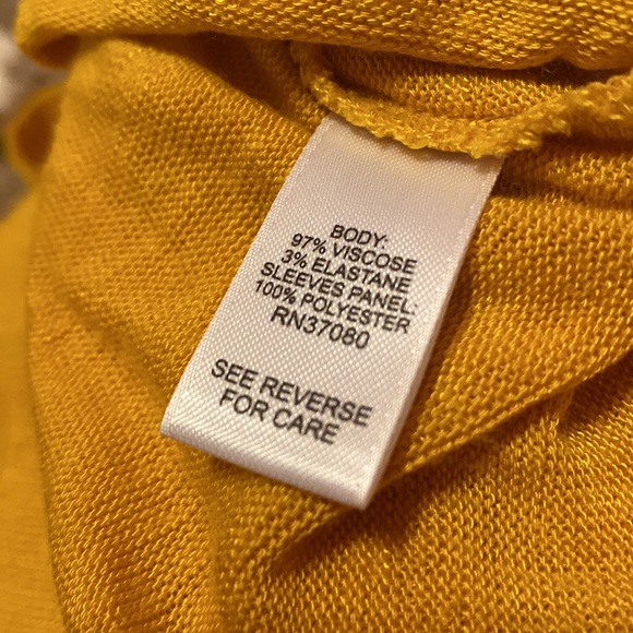 Cato Mustard Yellow Blouse with Lace Sleeves - Picture 3 of 3